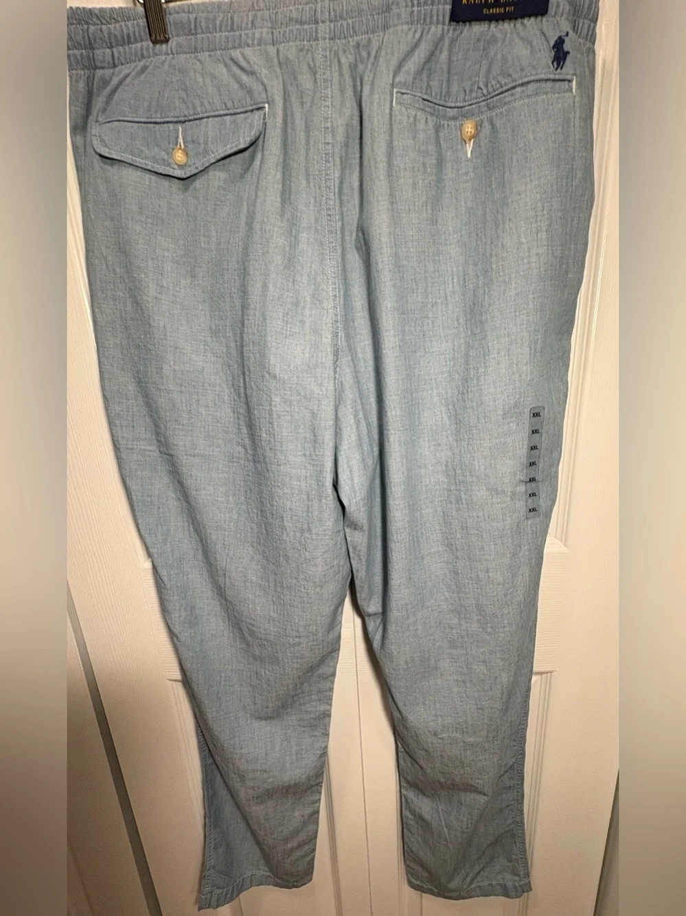 NWT Polo Ralph Lauren Men’s Chambray Cotton Pants Beach Vacation XXL